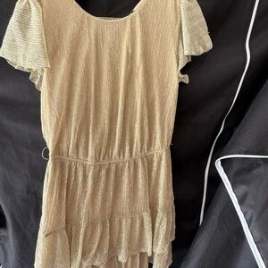 City Triangles Beige and Gold Dress